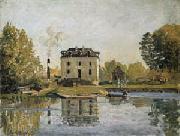 Alfred Sisley Factory on the banks of the Seine. Bougival painting